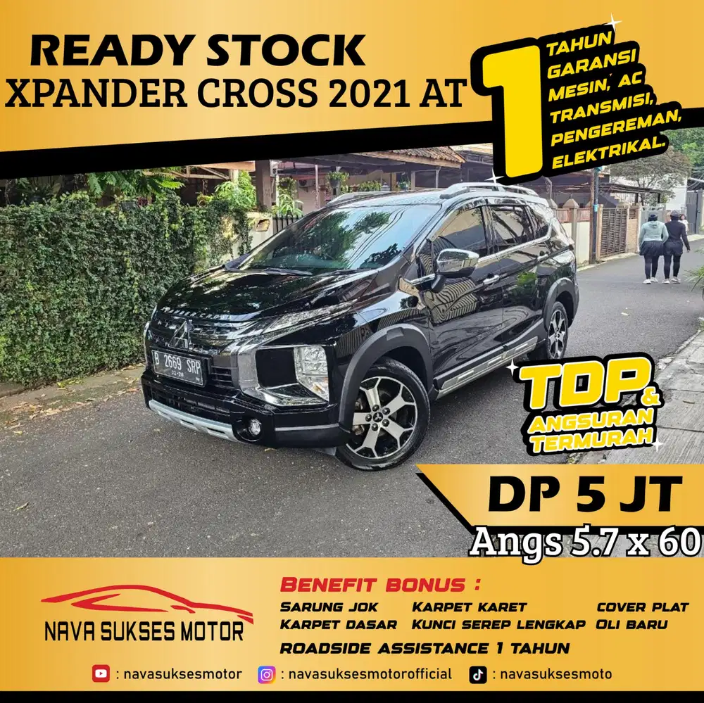 TDP 5 Jt Angs Termurah All New Xpander Cross 2021 Matic Hitam Low Km