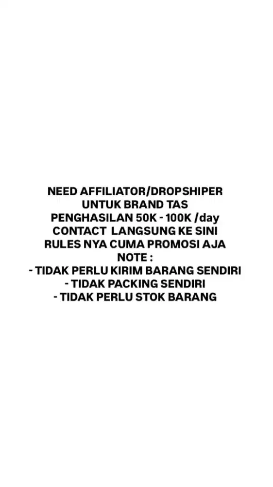 NEED FREELANCER, AFFILIATOR BRAND TAS