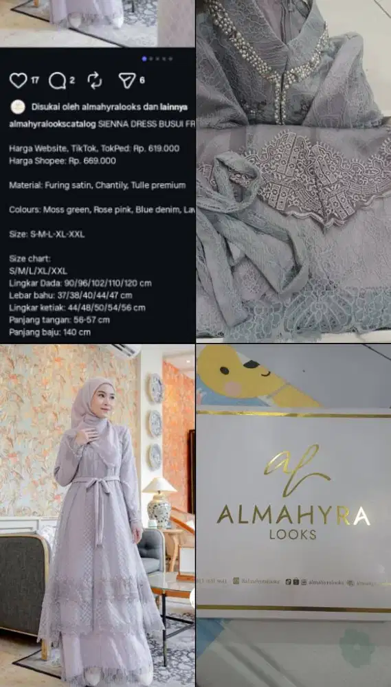 Dijual dress #preloved baru 1x pakai size S warna lavender