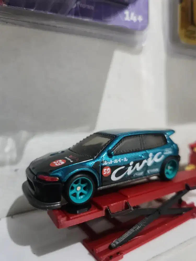 Diecast Hotwheels Civic eg ban karet velg racing
