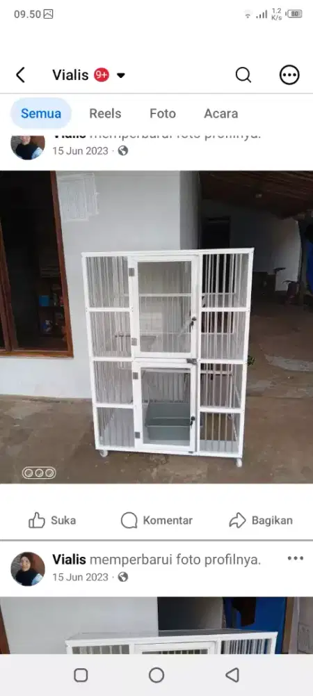 Kandang kucing alumunium 2pintu