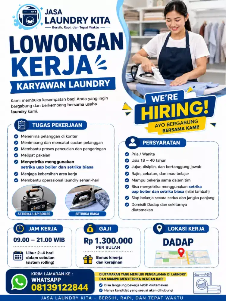Lowongan Karyawan Laundry setrika