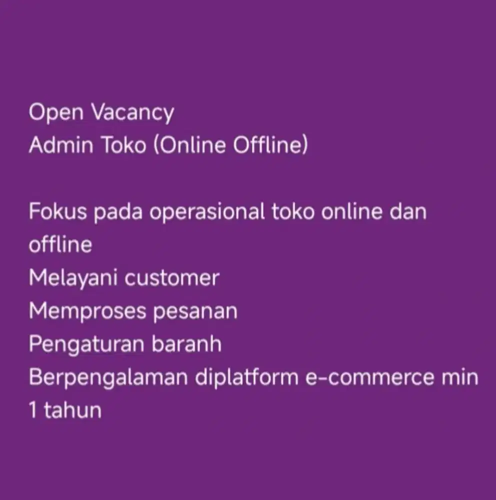 Loker admin olshop