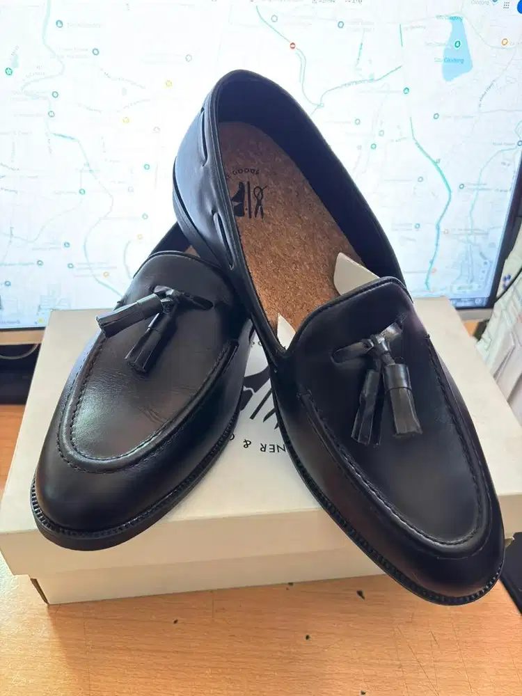 Portee Goods Sepatu Kulit Pantofel Pira Loafers Slipper Lite Hitam