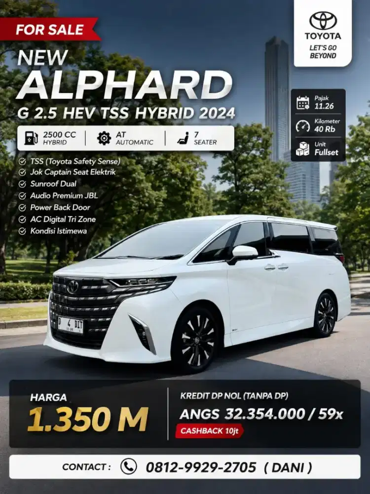 ALPHARD HEV HYBRID MATIC TAHUN 2024 WARNA PUTIH SUPER ISTIMEWA