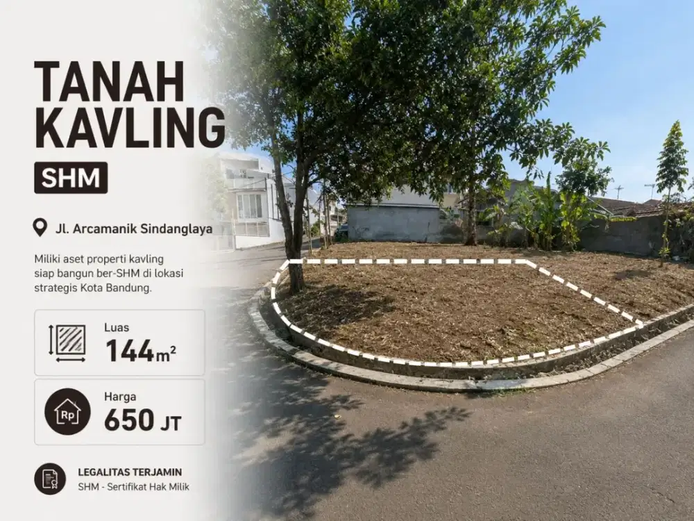 Tanah Kavling Siap Bangun SHM Jalan Arcamanik Pasir Impun Kota Bandung