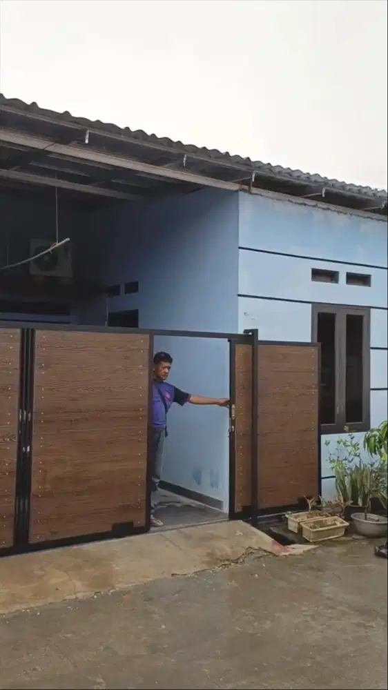 pagar rumah bukaan geser bahan grc murah