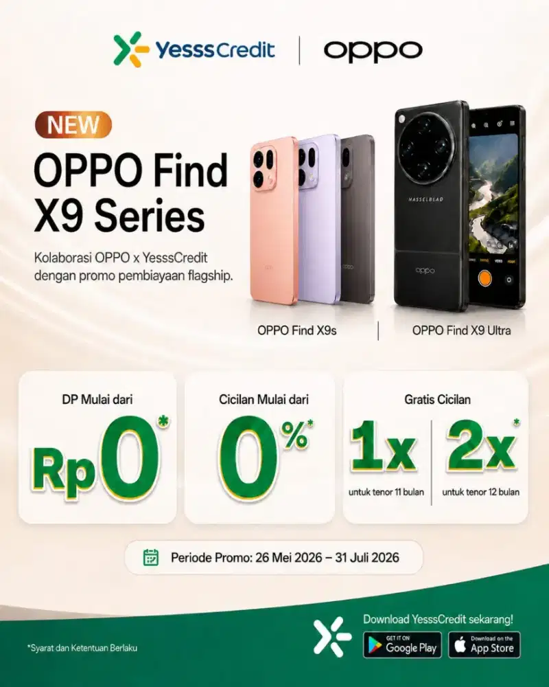 PROMO CICILAN OPPO FIND X SERIES DENGAN YESSS CREDIT