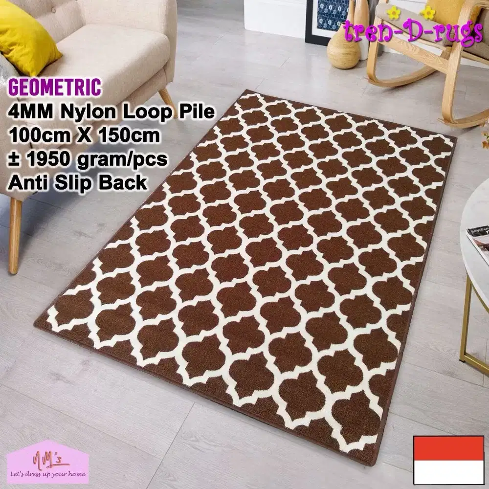 Karpet Geometri Anti Selip 160x200