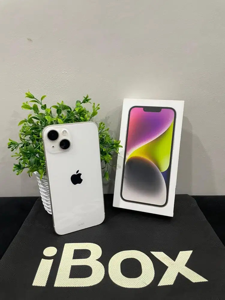 IPhone 14 128GB iBox Starlight mulus Fullset Ori BH 100% Garansi On