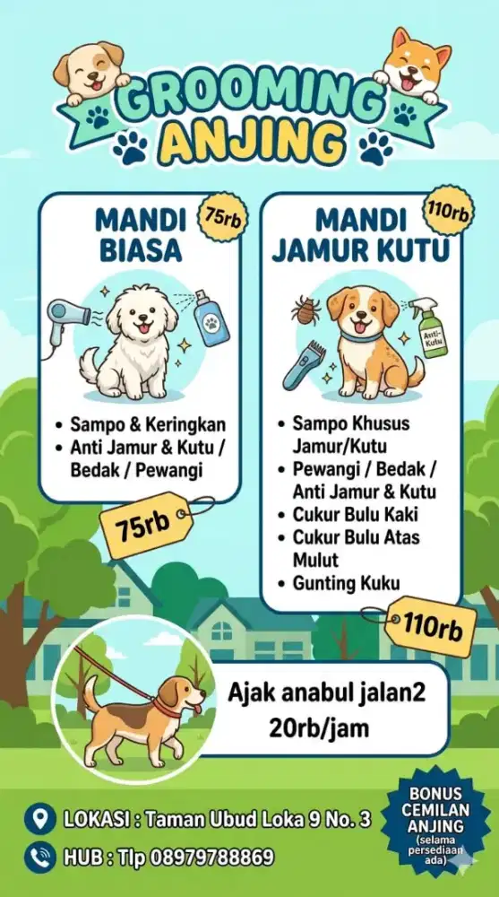 Termurah grooming anjing dan kucing
