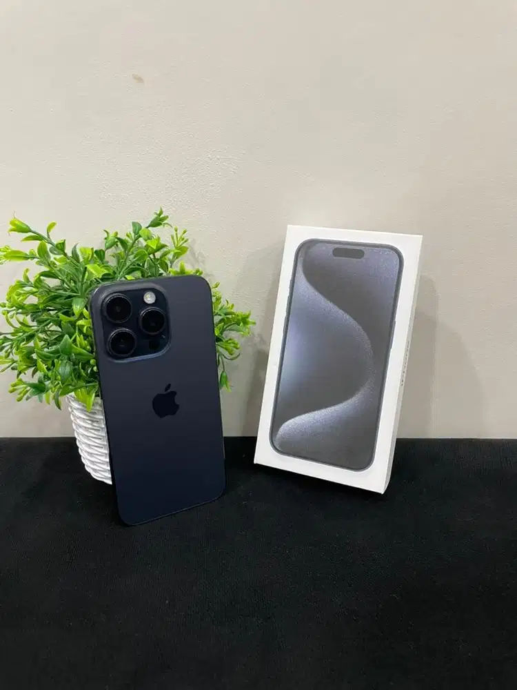 IPhone 15 Pro 256GB Blue mulus Fullset BH 96% 3Utool 98 imei Bea Cukai