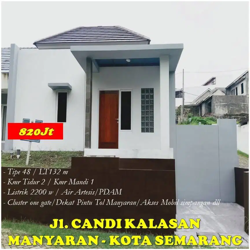 Rumah Baru Cluster Candi Kalasan Manyaran Semarang dekat RS Karyadi