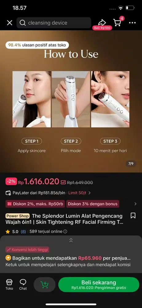 the splendors lumin 6 in 1 alat pengencang wajah