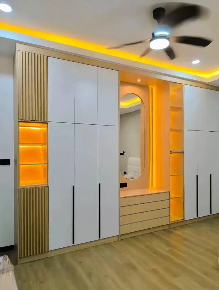 interior desain kitchen set kamar set wardrobe lemari backdrop tv