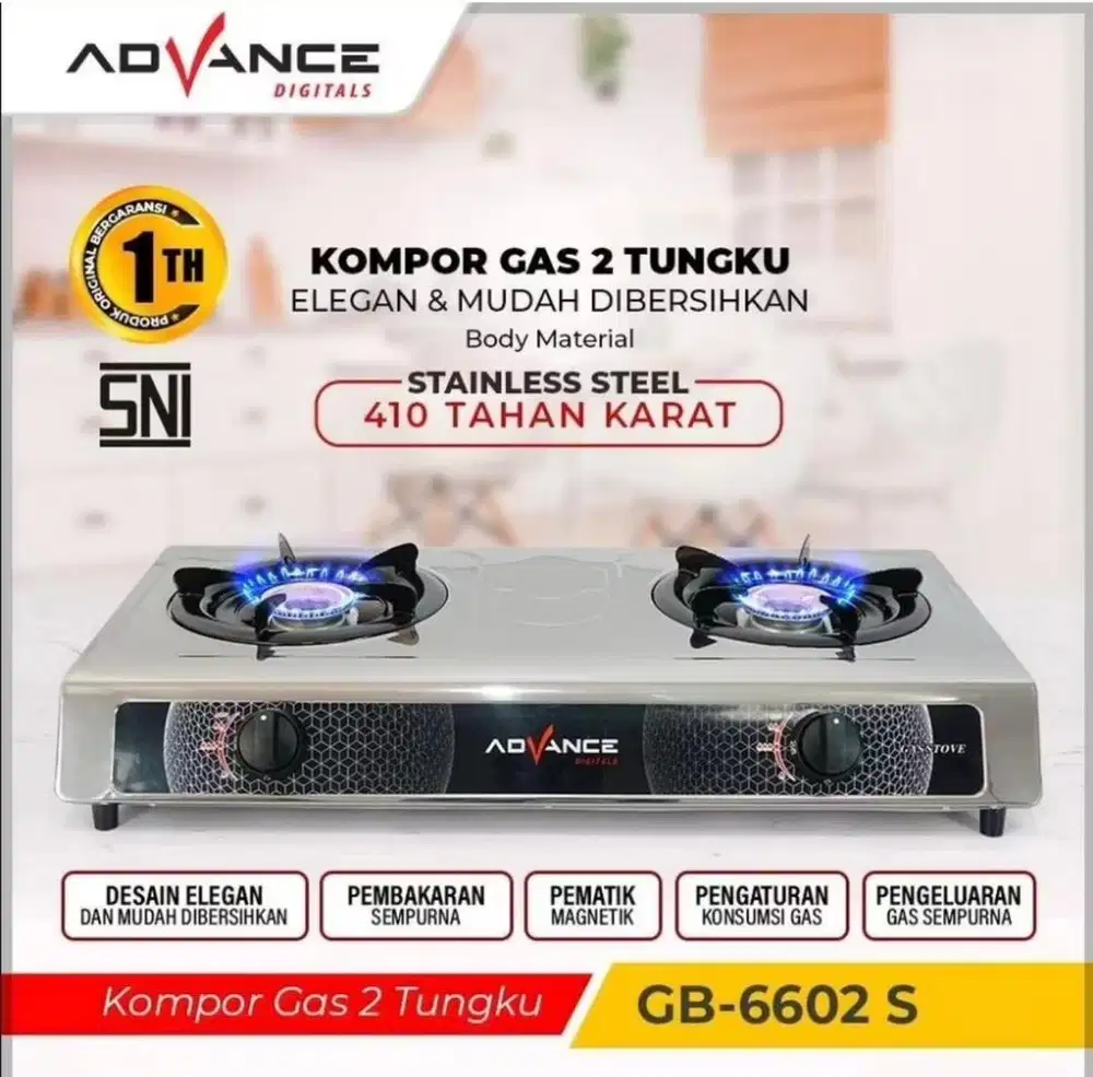 kompor gas advnce 2 tungku