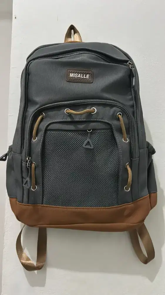 Tas ransel pria/wanita grey like new 99%