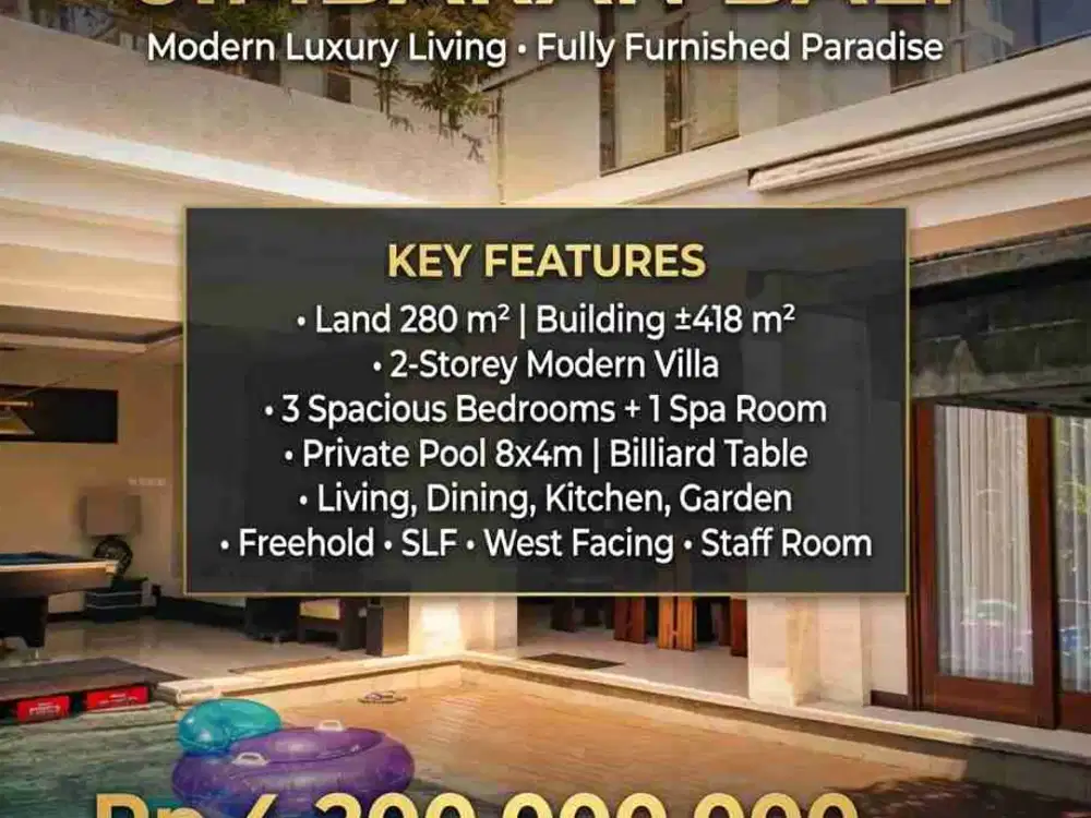 Villa Modern Full Furnished di Jimbaran Bawah Badung Bali