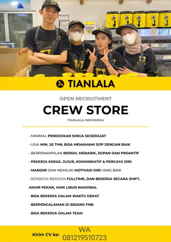 OPEN RECRUITMENT untuk all rounder di tianlala (opening soon)