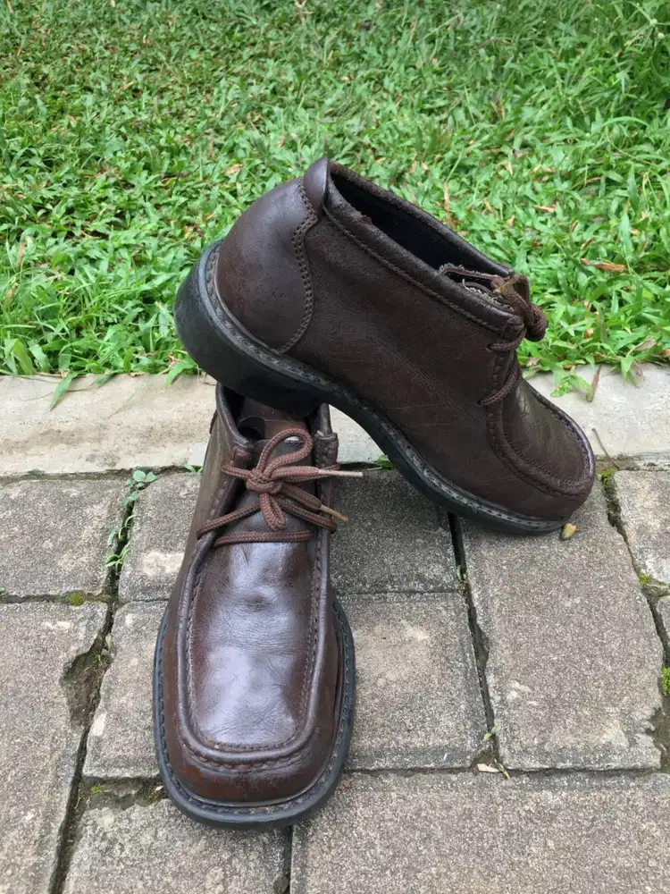 Sepatu Boots Chukka Vintage Clarks Kulit Pria Size 40 Coklat