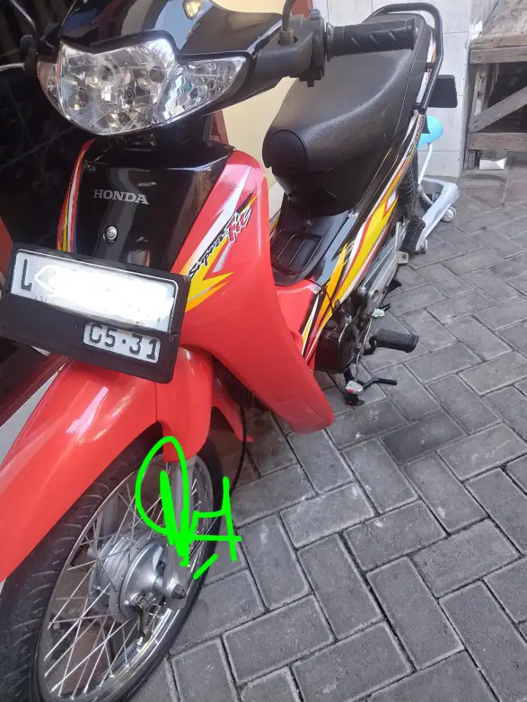 Supra bodi kinclong bersih mesin joss plat baru