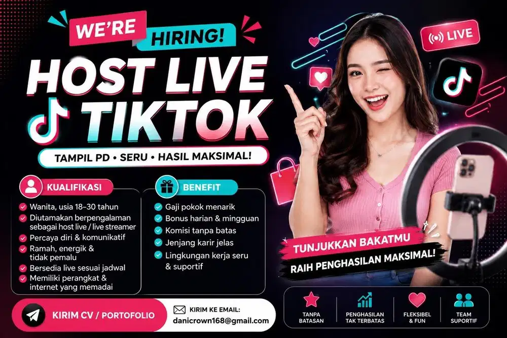 Lowongan kerja host live tiktok