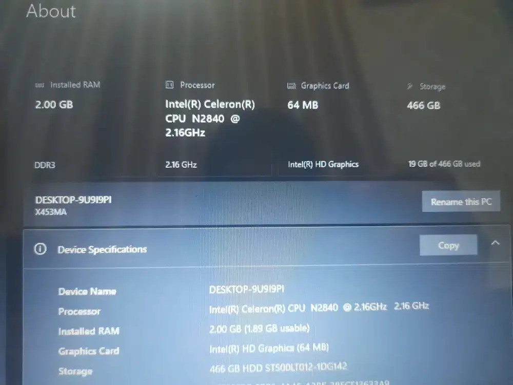 Laptop asus x453m