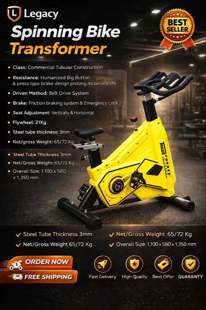 Sepeda Fitness Spining Bike Semi Komersil LEGACY Sepeda Murah