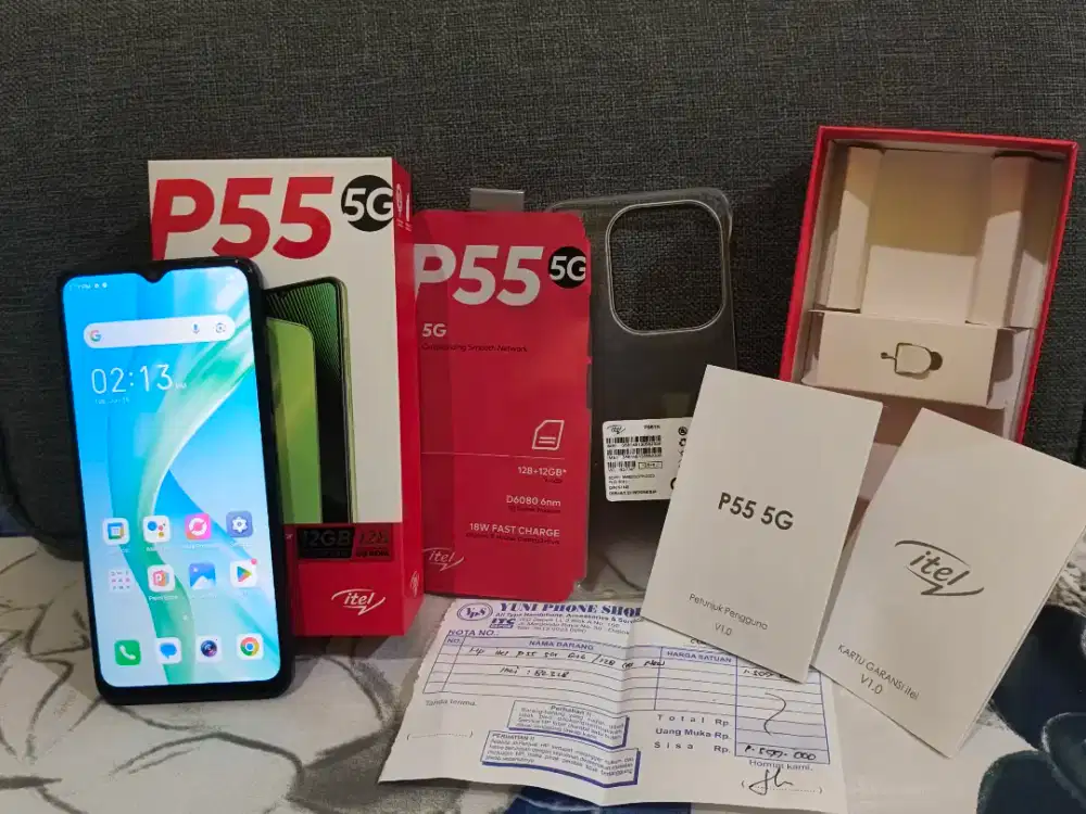 Itel P55 5G mulus, minus pemakaian.