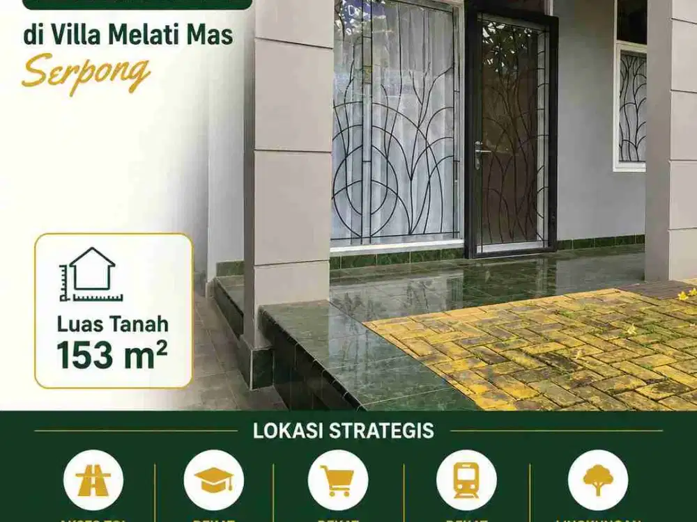 DISEWAKAN RUMAH PINGGIR JALAN DI VILLA MELATI MAS SERPONG