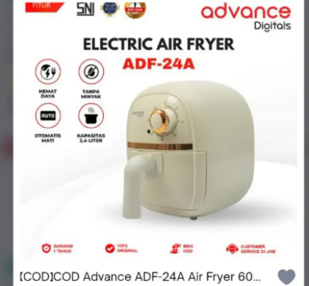 Air fryer Advance Baru