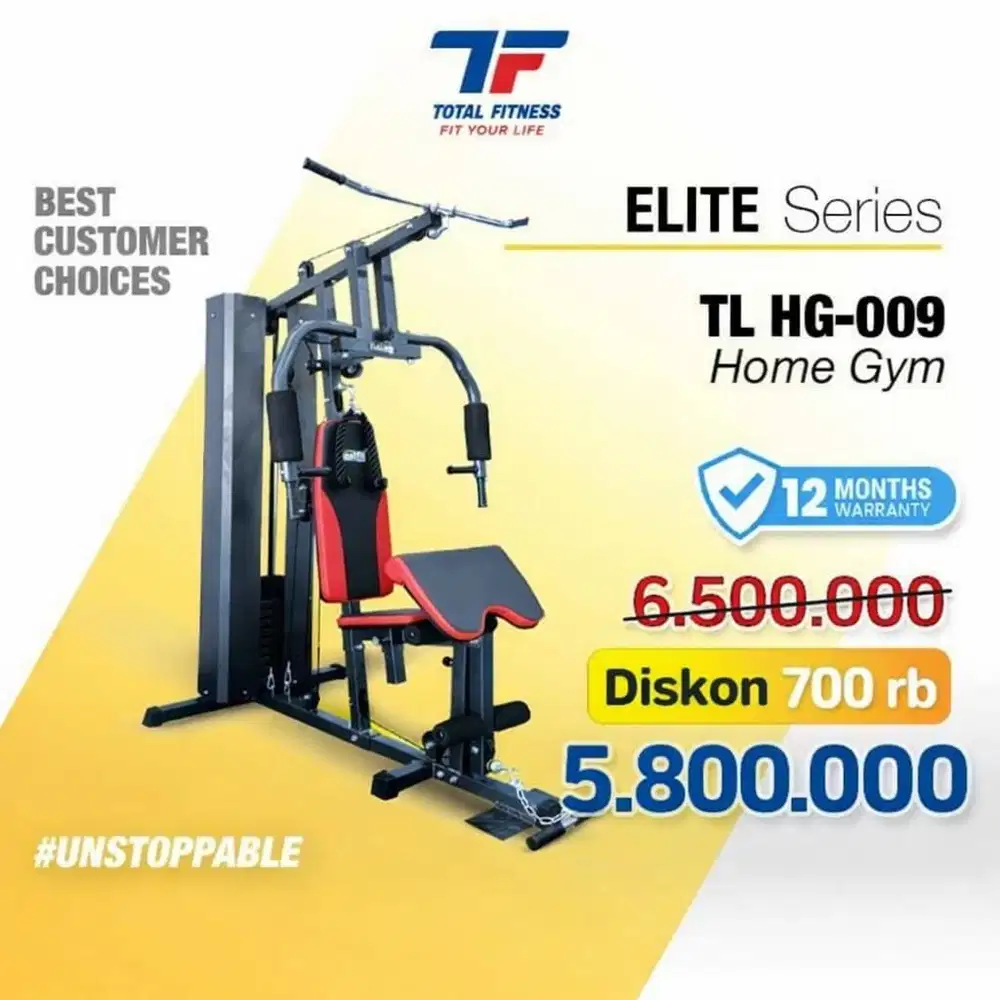 home gym 1 sisi 75kg bahan berkualitas bagus siap antar bayar lokasi