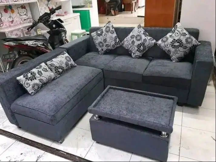 SOFA L PUTUS MINIMALIS BAHAN KAIN LINEN/CANVAS