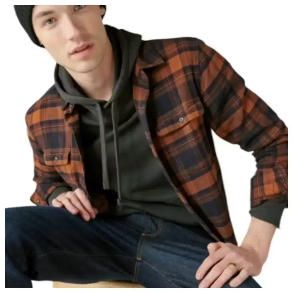 Kemeja flanel keren brand luarnegri luckybrand bahan tebal size xxl