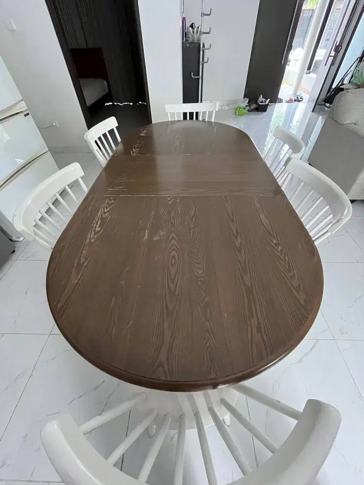 meja makan set  extendable