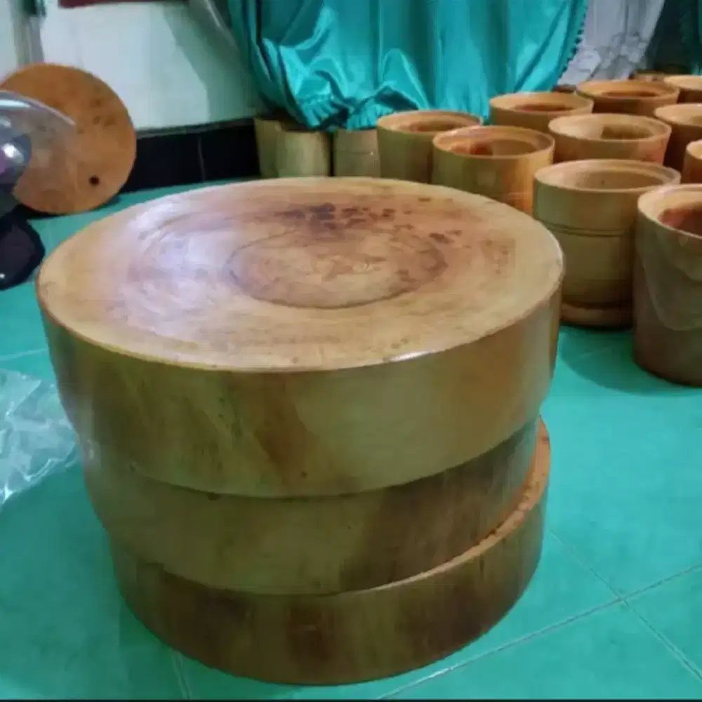 TALENAN KAYU BULAT UKURAN DIAMETER 35 CM/WOODEN CUTTING BOARD/TELENAN