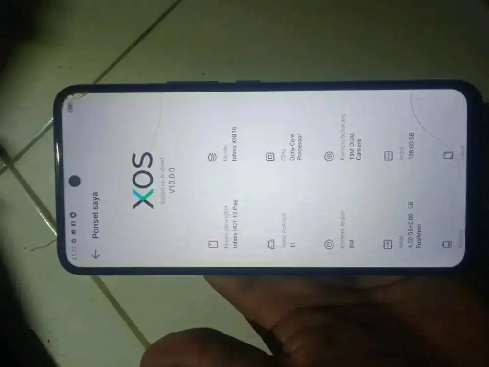 Infinix hot 12 play 4+2/128 6000mah baterai