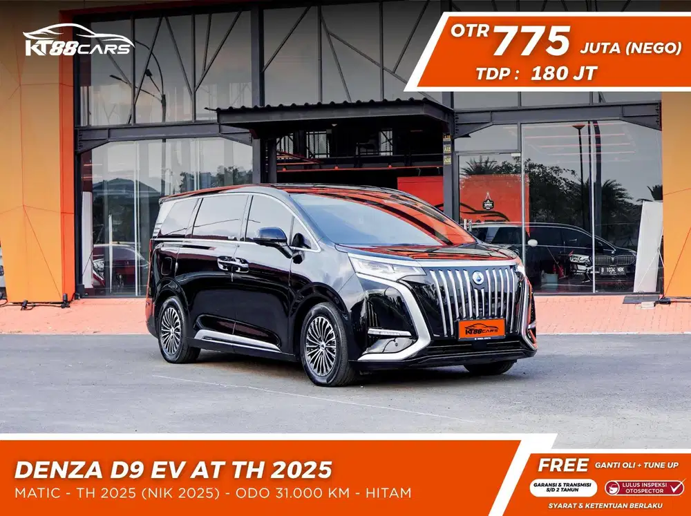 [BERGARANSI] DENZA D9 EV MATIC TAHUN 2025 HITAM PAJAK PANJANG