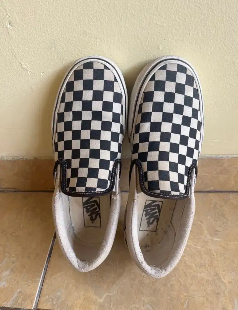 vans slip on classic platform checkerboard