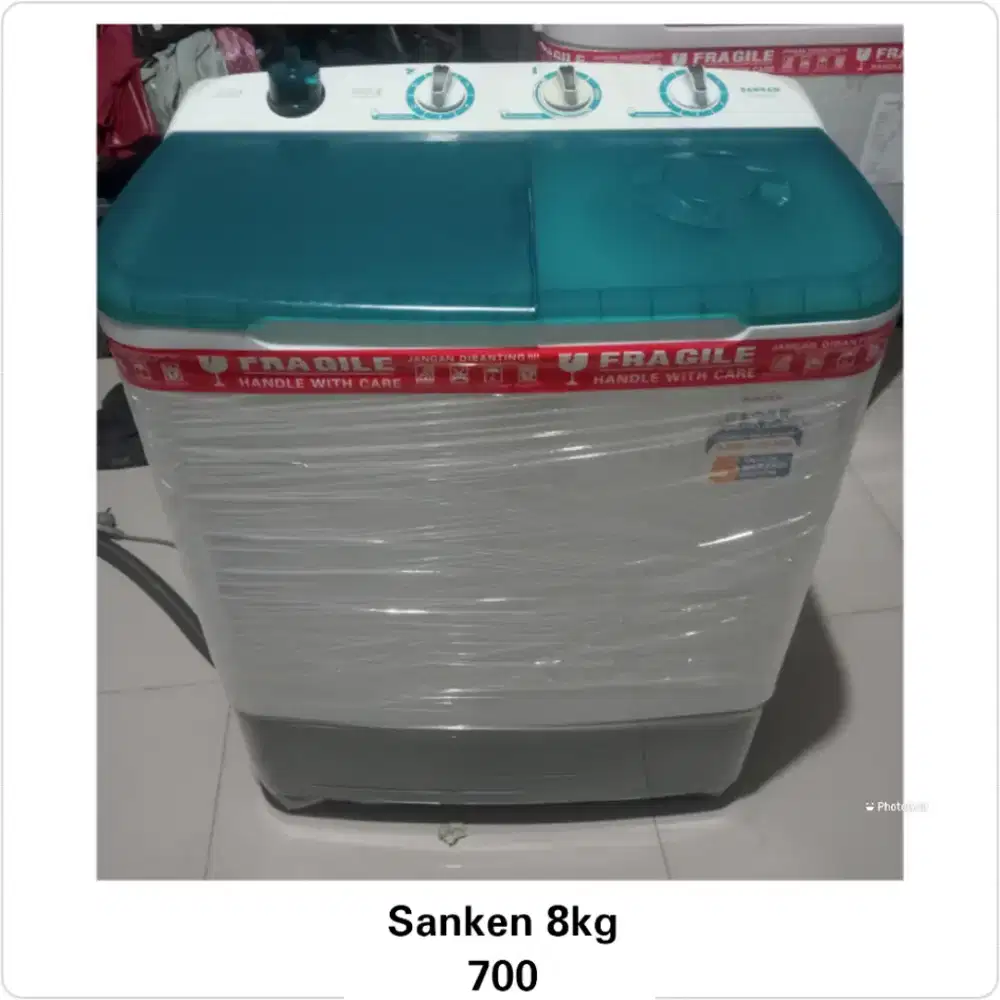 Mesin cuci 2 tabung sanken 8kg