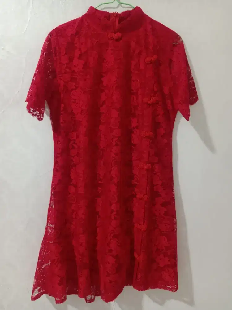 Dress congsam/ dress Imlek/ dress merah