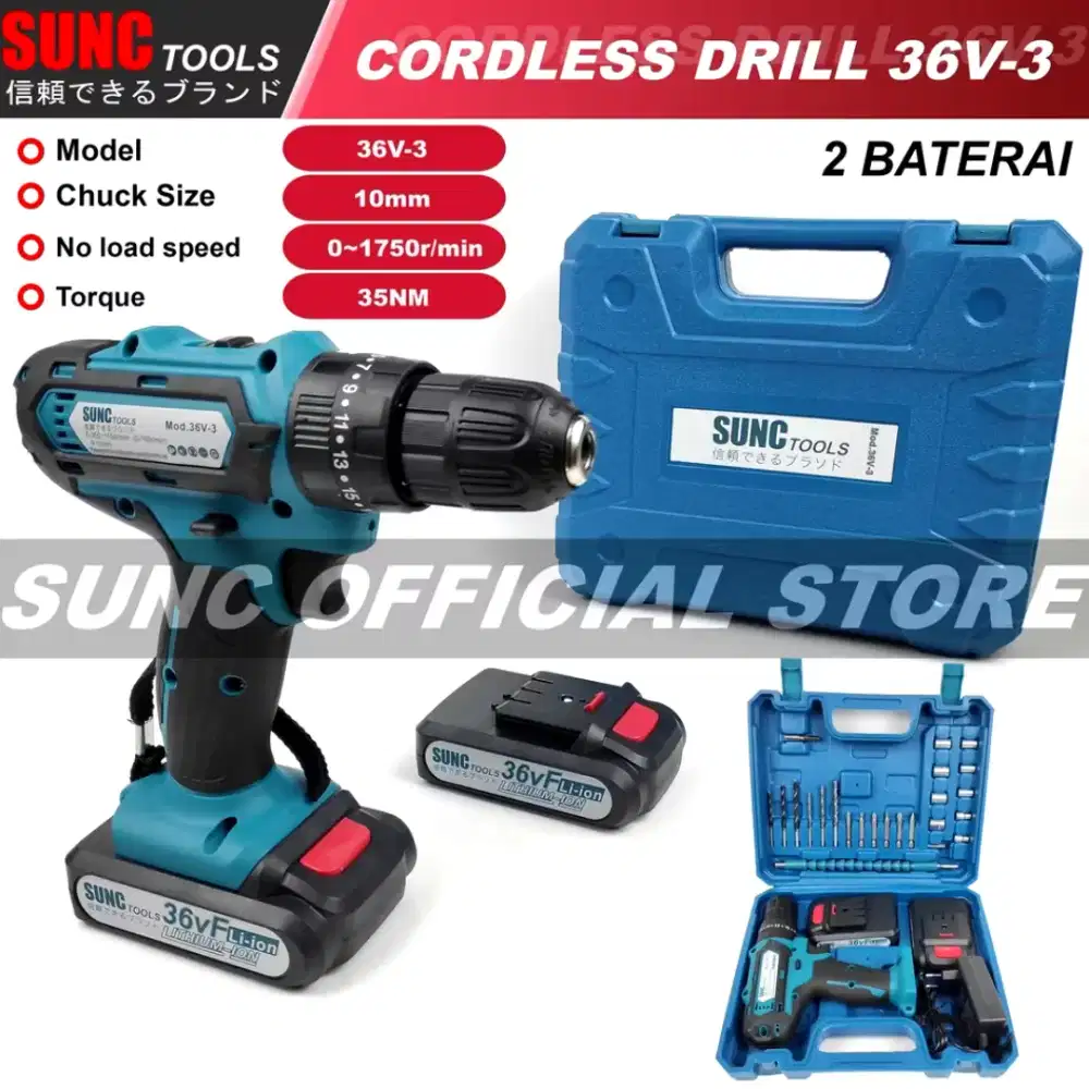 Mesin Bor Cordless Drill Bor Baterai X2