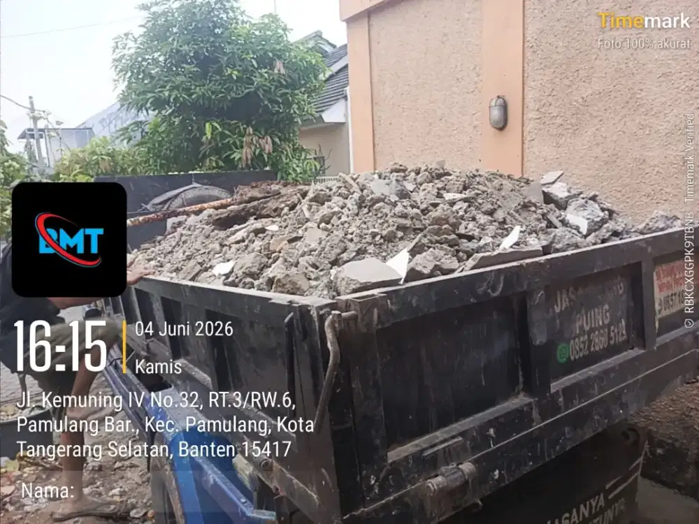 Jasa buang puing dan angkutan sampah