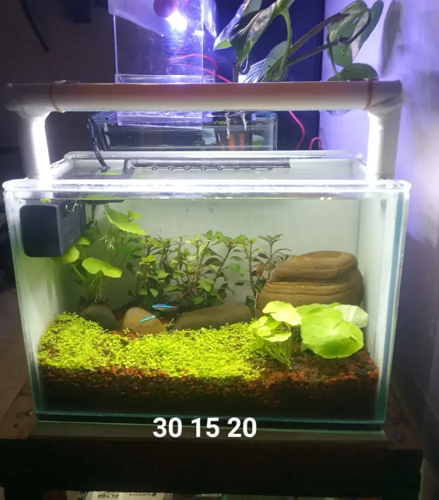 Tank 30 15 20 ful set tinggal Colok dan isi ikan