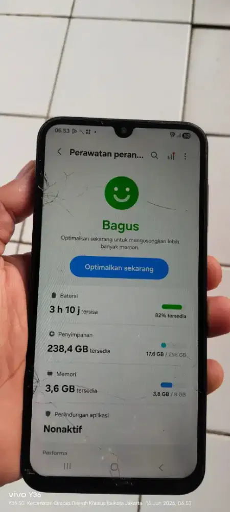 Samsung A15. 5g.   8/256. Mnus gantian lcd SMA retak jga