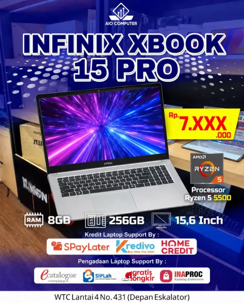 INFINIX XBOOK 15 RYZEN 5 5500U 8GB 256GB W11 15.6 FHD IPS 2Y SILVER