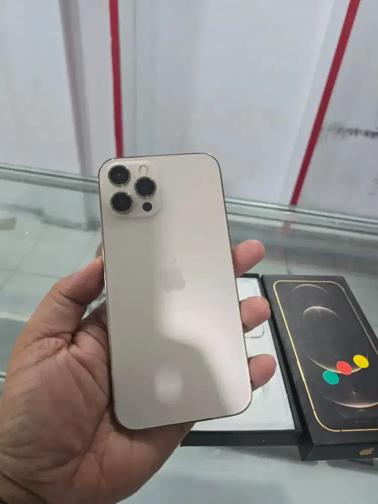 Iphone 12 promax 256gb gold imei permanen  mlus lengkap