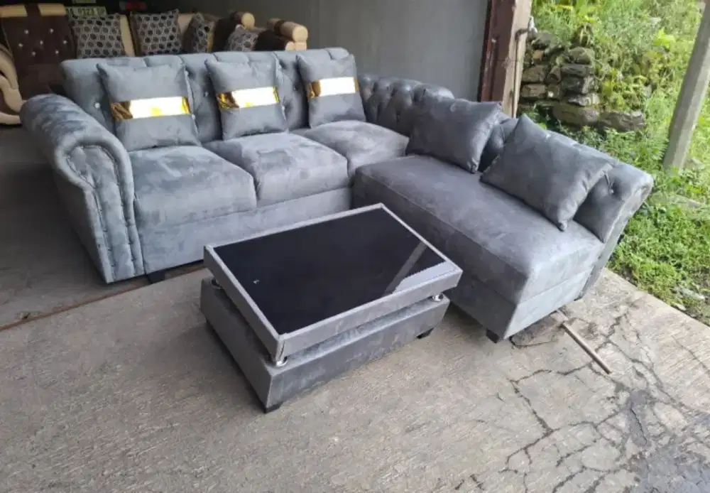 Sofa L putus abu