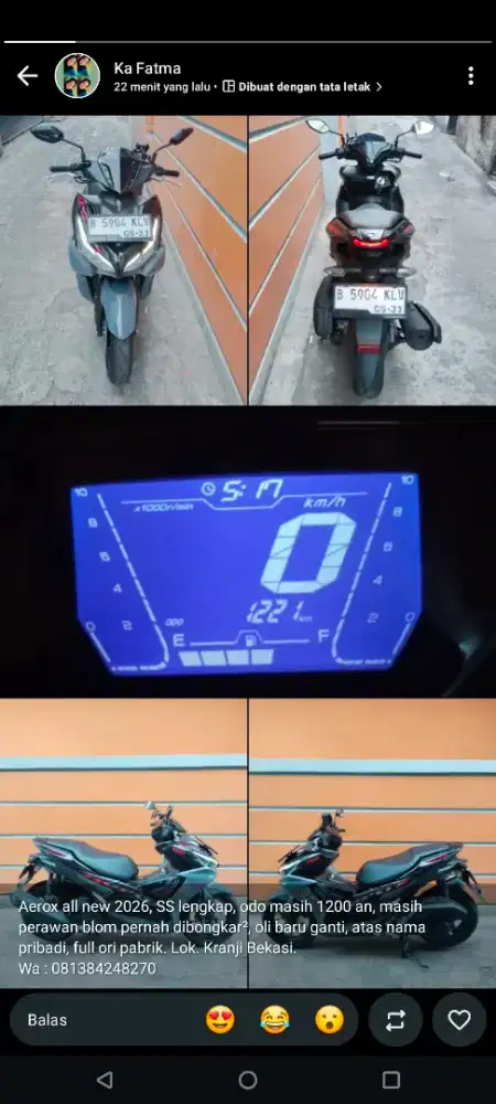 Jual aerox all new 2026.masih baru bgt