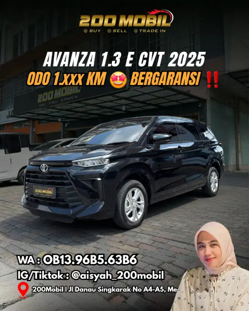 [ODO 1.xxx km ‼️] Toyota Avanza 1.3 E Cvt 2025 Bensin